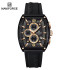 NAVIFORCE NF6101 Silicone Strap Casual Fashion Outdoor Sports Luminous Chronograph Dial Quartz Watch For Men - RoseGold & Black (RoseGold Figure)